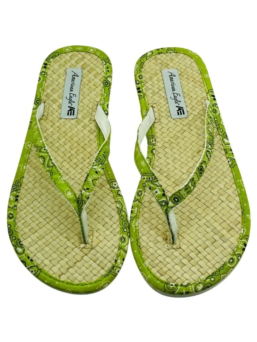 American Eagle Womens Shoes Sz 7/8 Green Thongs